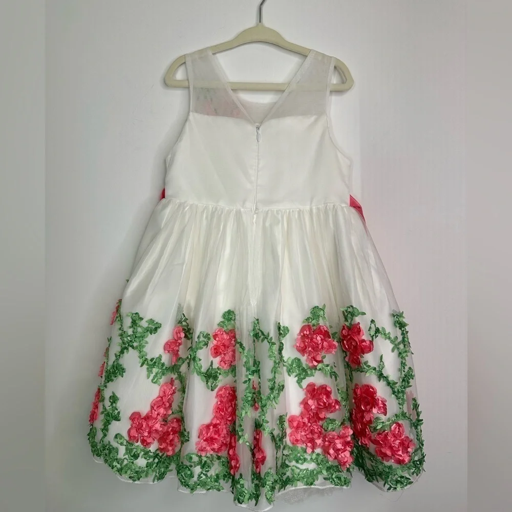 American Princess Formal Dress with Floral Embroidery size 4